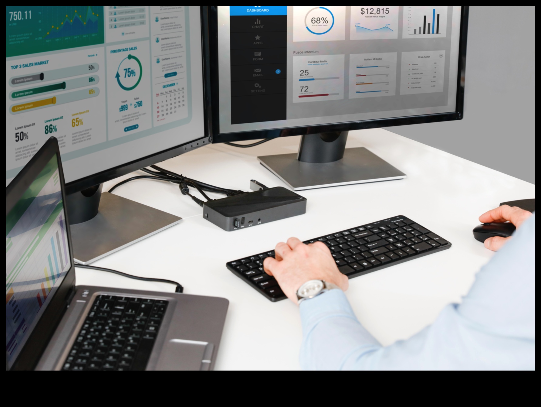 דומיננטיות של עגינה לשולחן העבודה: אביזרים לחיבור חלק של מחשב נייד